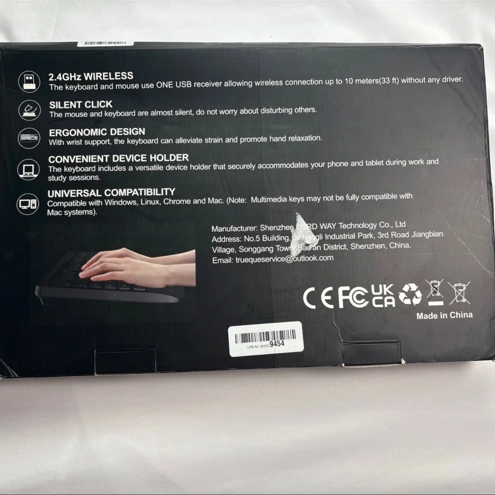 Wireless Keyboard and Mouse Set - Black and Gray